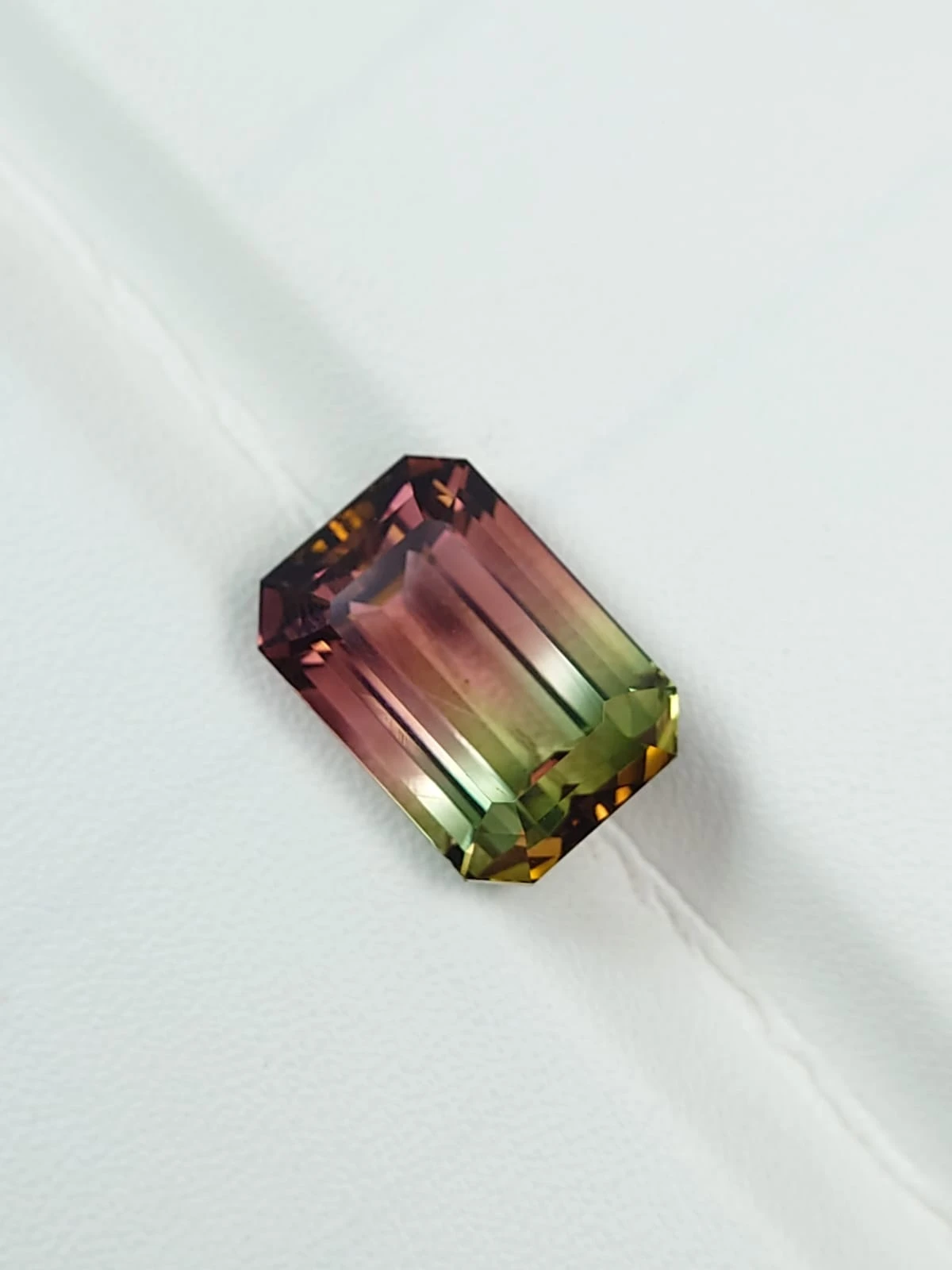 15.74ct Natural Stunning Bicolor Tourmaline Emerald Cut Loose Gemstone from Afghanistan — view 3